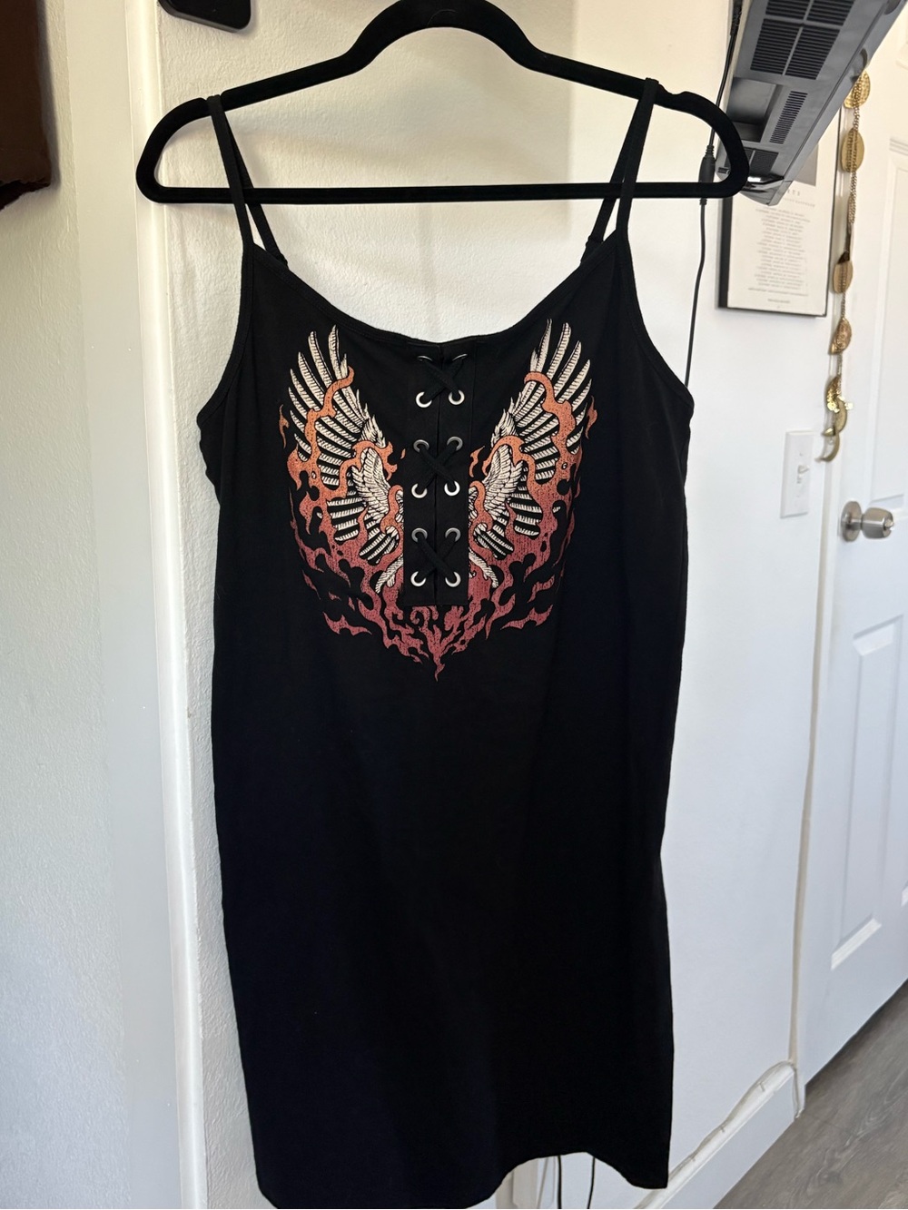 Torrid Black Cami Dress with Lace-Up Front